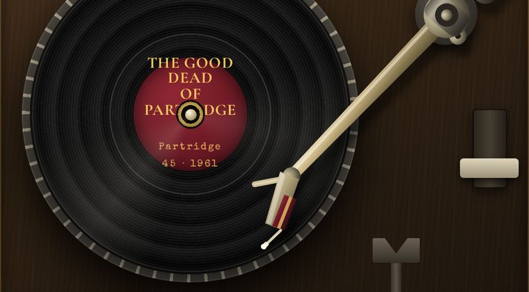 A 45 rpm record on a turntable